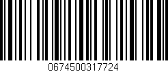 Código de barras (EAN, GTIN, SKU, ISBN): '0674500317724'