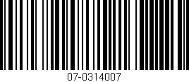 Código de barras (EAN, GTIN, SKU, ISBN): '07-0314007'