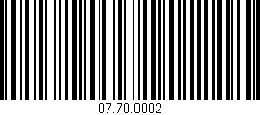 Código de barras (EAN, GTIN, SKU, ISBN): '07.70.0002'