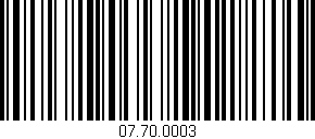 Código de barras (EAN, GTIN, SKU, ISBN): '07.70.0003'