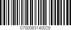 Código de barras (EAN, GTIN, SKU, ISBN): '0700083140029'