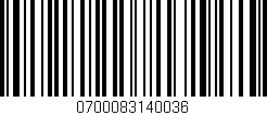 Código de barras (EAN, GTIN, SKU, ISBN): '0700083140036'