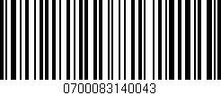 Código de barras (EAN, GTIN, SKU, ISBN): '0700083140043'