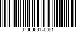 Código de barras (EAN, GTIN, SKU, ISBN): '0700083140081'
