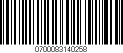 Código de barras (EAN, GTIN, SKU, ISBN): '0700083140258'