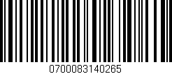 Código de barras (EAN, GTIN, SKU, ISBN): '0700083140265'