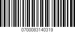Código de barras (EAN, GTIN, SKU, ISBN): '0700083140319'