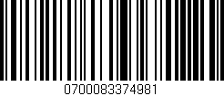 Código de barras (EAN, GTIN, SKU, ISBN): '0700083374981'