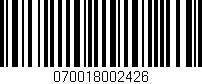 Código de barras (EAN, GTIN, SKU, ISBN): '070018002426'