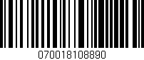 Código de barras (EAN, GTIN, SKU, ISBN): '070018108890'