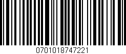 Código de barras (EAN, GTIN, SKU, ISBN): '0701018747221'