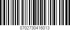 Código de barras (EAN, GTIN, SKU, ISBN): '0702730416013'