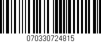 Código de barras (EAN, GTIN, SKU, ISBN): '070330724815'
