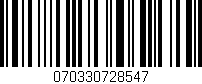 Código de barras (EAN, GTIN, SKU, ISBN): '070330728547'