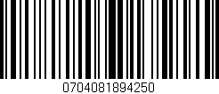 Código de barras (EAN, GTIN, SKU, ISBN): '0704081894250'