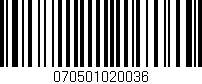 Código de barras (EAN, GTIN, SKU, ISBN): '070501020036'