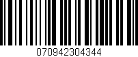 Código de barras (EAN, GTIN, SKU, ISBN): '070942304344'
