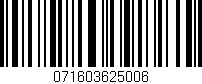 Código de barras (EAN, GTIN, SKU, ISBN): '071603625006'