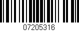 Código de barras (EAN, GTIN, SKU, ISBN): '07205316'