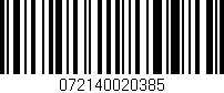 Código de barras (EAN, GTIN, SKU, ISBN): '072140020385'