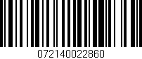 Código de barras (EAN, GTIN, SKU, ISBN): '072140022860'
