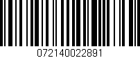 Código de barras (EAN, GTIN, SKU, ISBN): '072140022891'