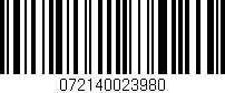 Código de barras (EAN, GTIN, SKU, ISBN): '072140023980'