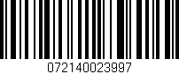 Código de barras (EAN, GTIN, SKU, ISBN): '072140023997'