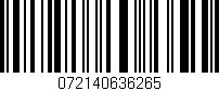 Código de barras (EAN, GTIN, SKU, ISBN): '072140636265'