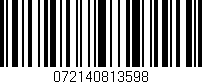 Código de barras (EAN, GTIN, SKU, ISBN): '072140813598'