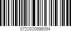 Código de barras (EAN, GTIN, SKU, ISBN): '0722020996094'