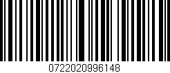 Código de barras (EAN, GTIN, SKU, ISBN): '0722020996148'