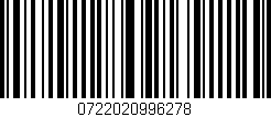 Código de barras (EAN, GTIN, SKU, ISBN): '0722020996278'