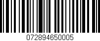 Código de barras (EAN, GTIN, SKU, ISBN): '072894650005'