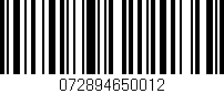 Código de barras (EAN, GTIN, SKU, ISBN): '072894650012'