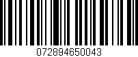 Código de barras (EAN, GTIN, SKU, ISBN): '072894650043'