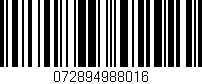 Código de barras (EAN, GTIN, SKU, ISBN): '072894988016'