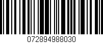 Código de barras (EAN, GTIN, SKU, ISBN): '072894988030'