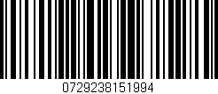 Código de barras (EAN, GTIN, SKU, ISBN): '0729238151994'