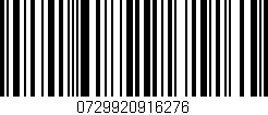 Código de barras (EAN, GTIN, SKU, ISBN): '0729920916276'