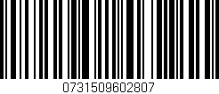 Código de barras (EAN, GTIN, SKU, ISBN): '0731509602807'