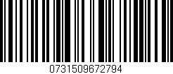 Código de barras (EAN, GTIN, SKU, ISBN): '0731509672794'