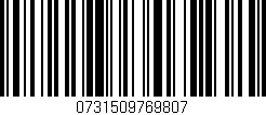 Código de barras (EAN, GTIN, SKU, ISBN): '0731509769807'