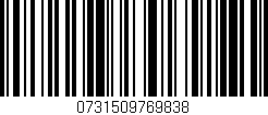 Código de barras (EAN, GTIN, SKU, ISBN): '0731509769838'