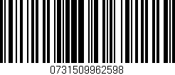 Código de barras (EAN, GTIN, SKU, ISBN): '0731509962598'