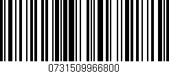 Código de barras (EAN, GTIN, SKU, ISBN): '0731509966800'