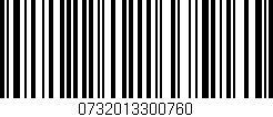 Código de barras (EAN, GTIN, SKU, ISBN): '0732013300760'