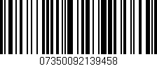 Código de barras (EAN, GTIN, SKU, ISBN): '07350092139458'