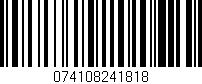 Código de barras (EAN, GTIN, SKU, ISBN): '074108241818'