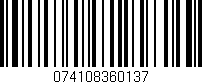 Código de barras (EAN, GTIN, SKU, ISBN): '074108360137'